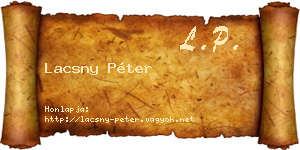 Lacsny Péter névjegykártya