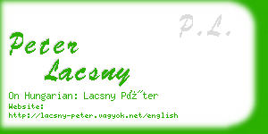peter lacsny business card